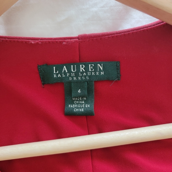 Ralph Lauren long sleeve red black block dress in size 4 - Picture 5 of 5